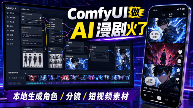 ComfyUI 做 AI 漫剧火了：本地免费生成角色分镜，普通人还能赶上抖音这波红利吗？