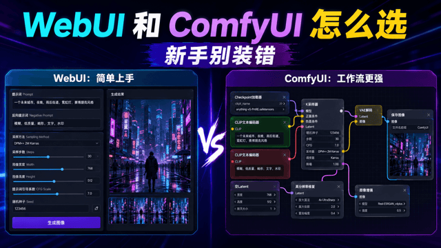 Stable Diffusion WebUI 和 ComfyUI 怎么选？新手别装错，差别真的很大