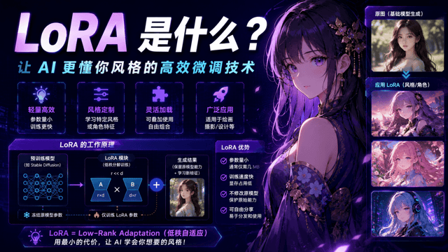 LoRA 是什么？AI 漫剧角色一致性必懂的模型插件