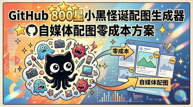 GitHub 800星小黑怪诞配图生成器：自媒体配图零成本方案