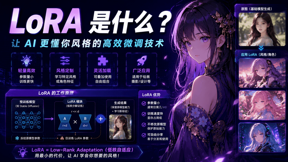 LoRA 是什么？AI 漫剧角色一致性必懂的模型插件